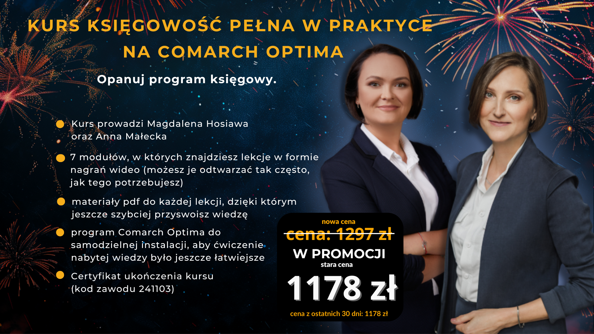 Wyprzedaż Noworoczna Księgowość pełna w praktyce na Comarch Optima