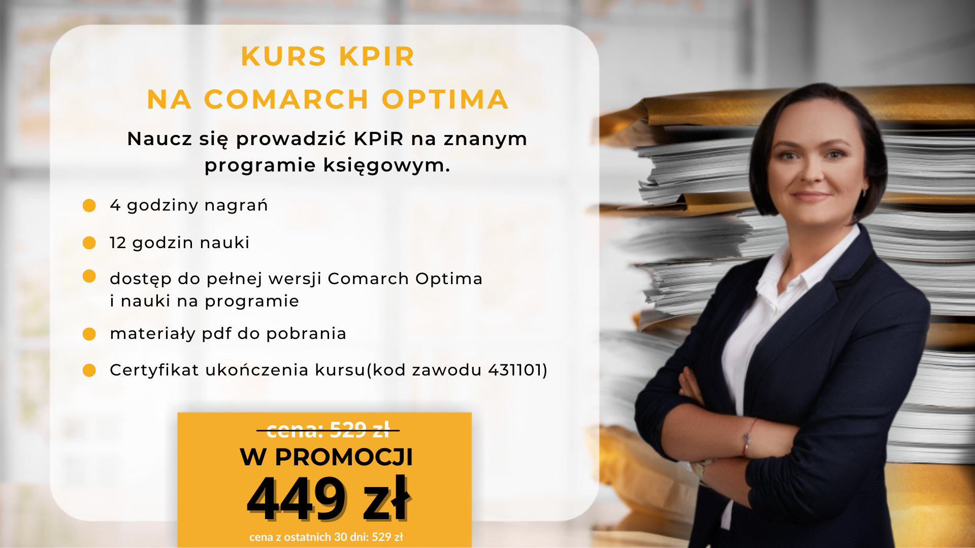 Wyprzedaż Noworoczna KPiR na Comarch Optima