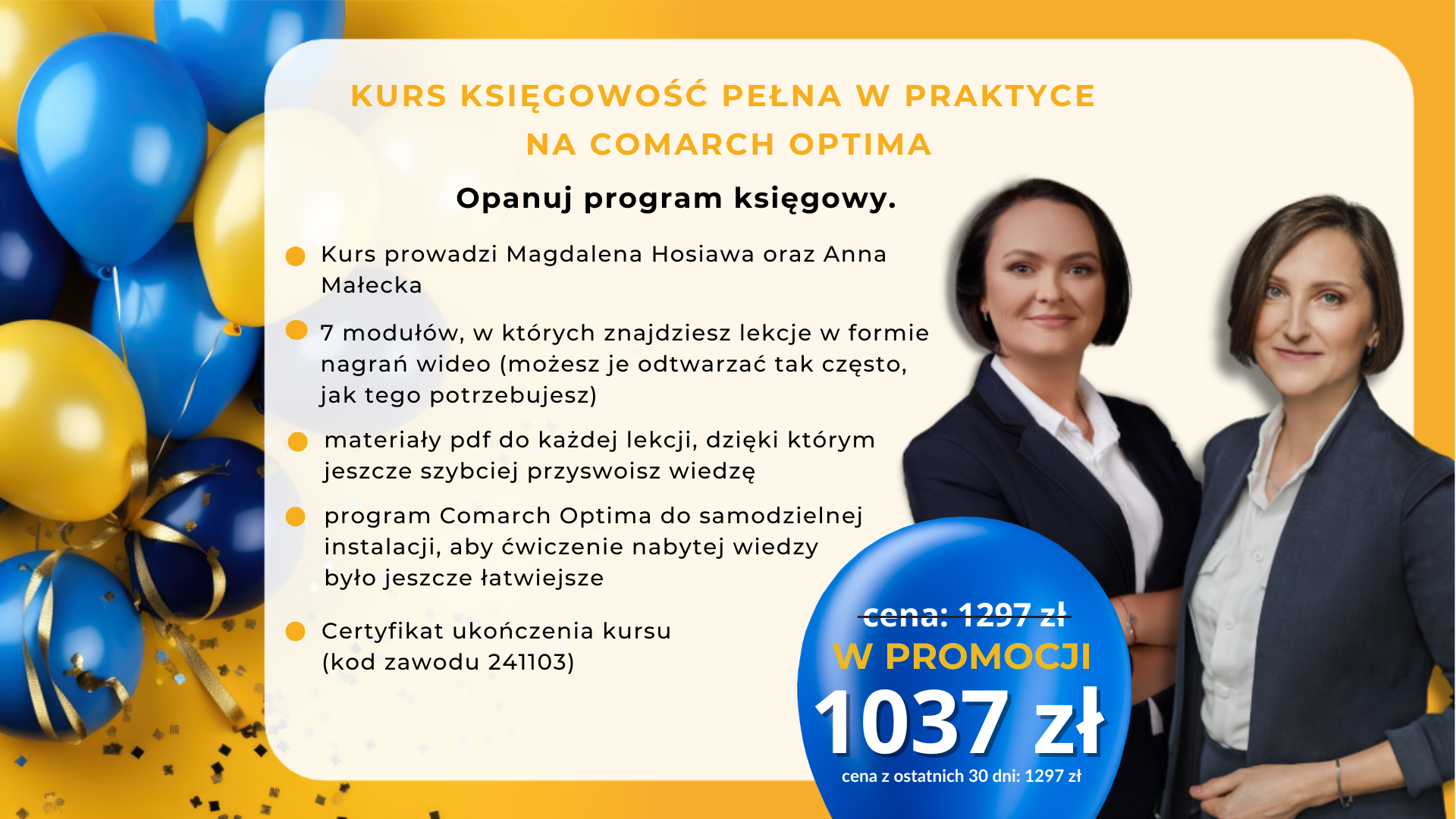 Wyprzedaż Noworoczna Księgowość pełna w praktyce na Comarch Optima