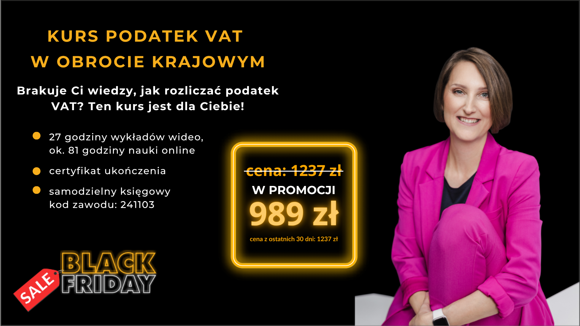 Black Friday Kurs podatek vat w obrocie krajowym