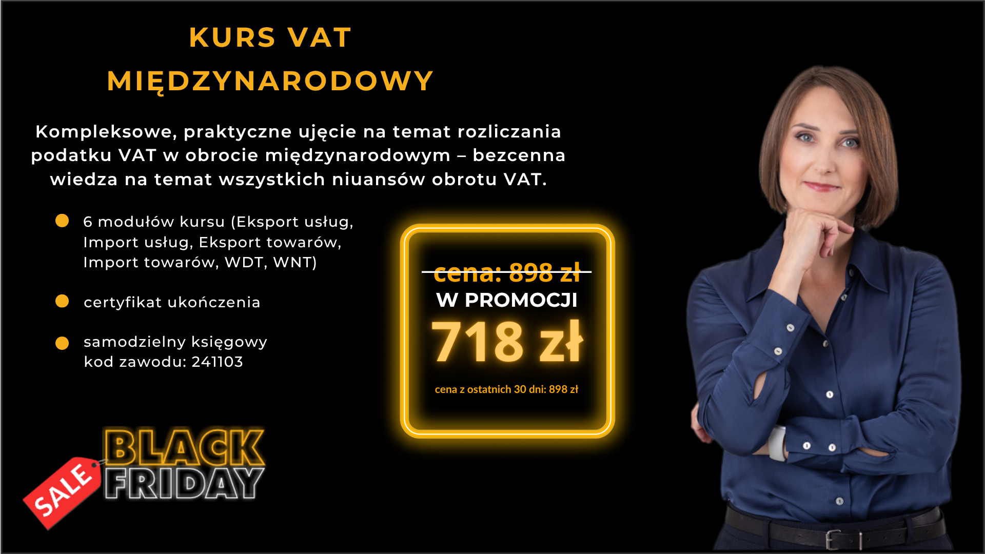 Black Friday Kurs VAT MIĘDZYNARODOWY